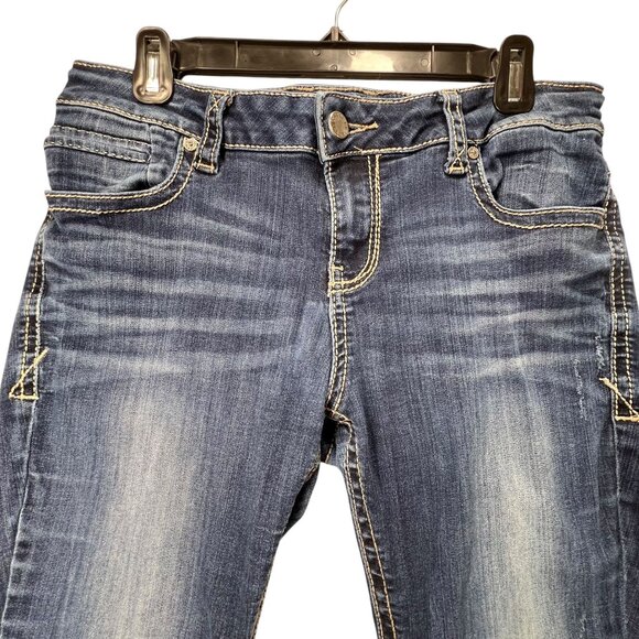 Buckle Black Mid-Rise Skinny Stretch Jeans Blue Fit 53 Distressed 30x32 Womens - Picture 3 of 16